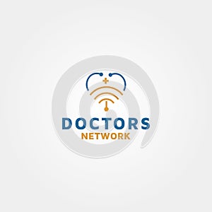 Doctors network Vector logo design Template