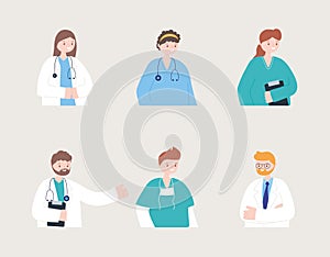 Doctors and nurses, portrait nurses physicians staff group medical