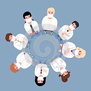 Doctors nurses, surgeons cartoon characters, flat vector illustration isolated.