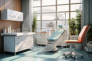 Doctors office interior with modern workplace