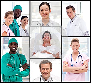 Doctors with a patient smiling at the camera