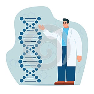 Doctors researching cells. Genetic engineering concept