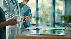 The doctors using tablets. AI generated