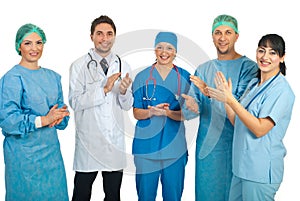 Doctors team applauding photo