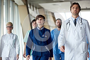 Doctors team walking