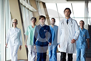 Doctors team walking