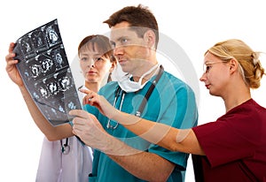 Doctors with tomogram photo
