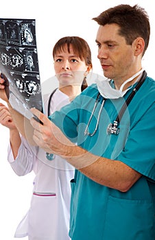 Doctors with tomogram