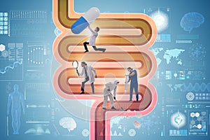 Doctors treating intestines illness - medical illustration