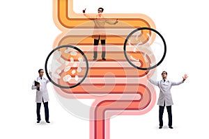 Doctors treating intestines illness - medical illustration
