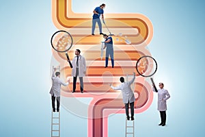 Doctors treating intestines illness - medical illustration