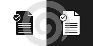 Document accept icon logo set vector