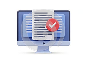 Document approval on computer screen
