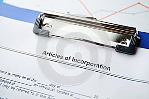 The document Articles of Incorporation is ready for signing