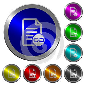 Document attachment luminous coin-like round color buttons