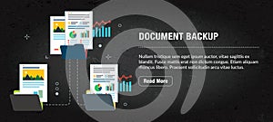 Document backup concept banner for internet