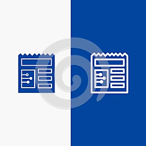 Document, Basic, Ui Line and Glyph Solid icon Blue banner Line and Glyph Solid icon Blue banner