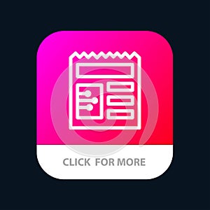 Document, Basic, Ui Mobile App Button. Android and IOS Line Version
