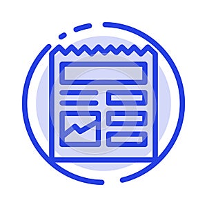 Document, Basic, Ui, Picture Blue Dotted Line Line Icon