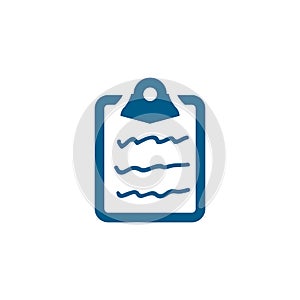 Document Blue Icon On White Background. Blue Flat Style Vector Illustration