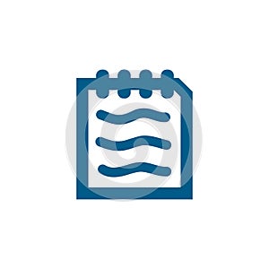 Document Blue Icon On White Background. Blue Flat Style Vector Illustration