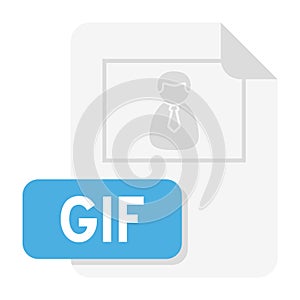 Document File Gif Modern Icon on White photo
