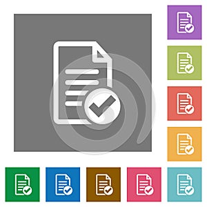 Document checked square flat icons