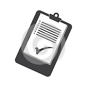 Document on clipboard. Vector illustration decorative background design