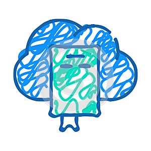 document cloud storage icon doodle illustration