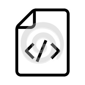 Document coding vector line icon