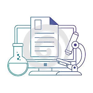 document with computer and tube test