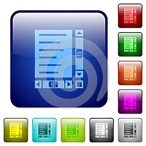 Document with content and scroll bars color square buttons