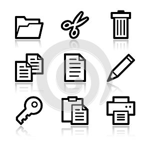 Document contour web icons