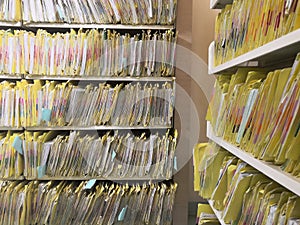Document control room in hospital for important documents.