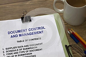 Document controller management- concpt for document control photo