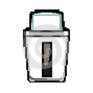 document cut shredder game pixel art vector illustration