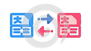 Document Data Exchange, Digital Information Sharing, vector design Generative AI