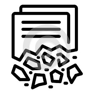 Document data loss icon outline vector. Broken computer