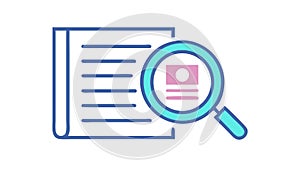 Document Data Reduction: Magnifying Glass & Minus Sign, vector design Generative AI