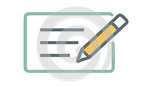 Document Edit Icon, Pencil Writing Paper Symbol, vector design Generative AI