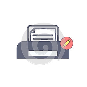 Document, edit, paper, print, printer, printing icon