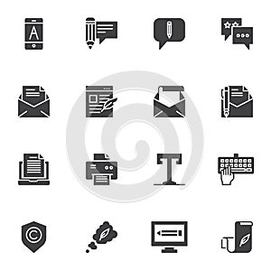 Document edit vector icons set