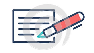 Document Editing or Content Creation with Pencil Icon, vector design Generative AI