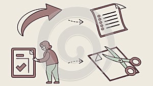 Document Editing Review and Approval Process, vector design Generative AI