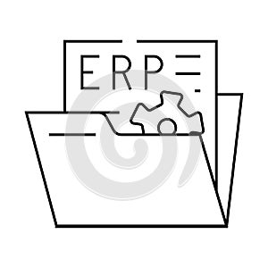 document erp line icon vector illustration