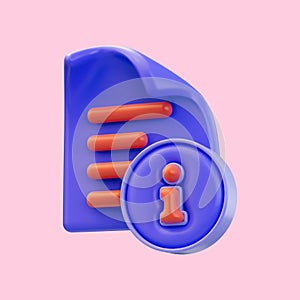 Document exclamation icon 3d render concept for Reject file