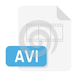 Document File Avi Modern Icon on White