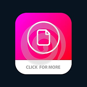 Document, File, Basic, Ui Mobile App Button. Android and IOS Line Version