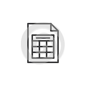 Document file and calendar line icon