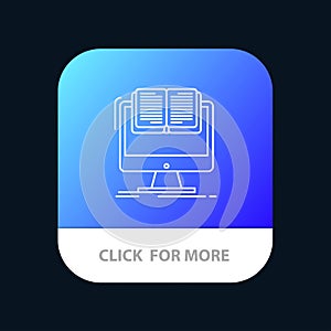 Document, File, Computer, Cv, Book Mobile App Button. Android and IOS Line Version